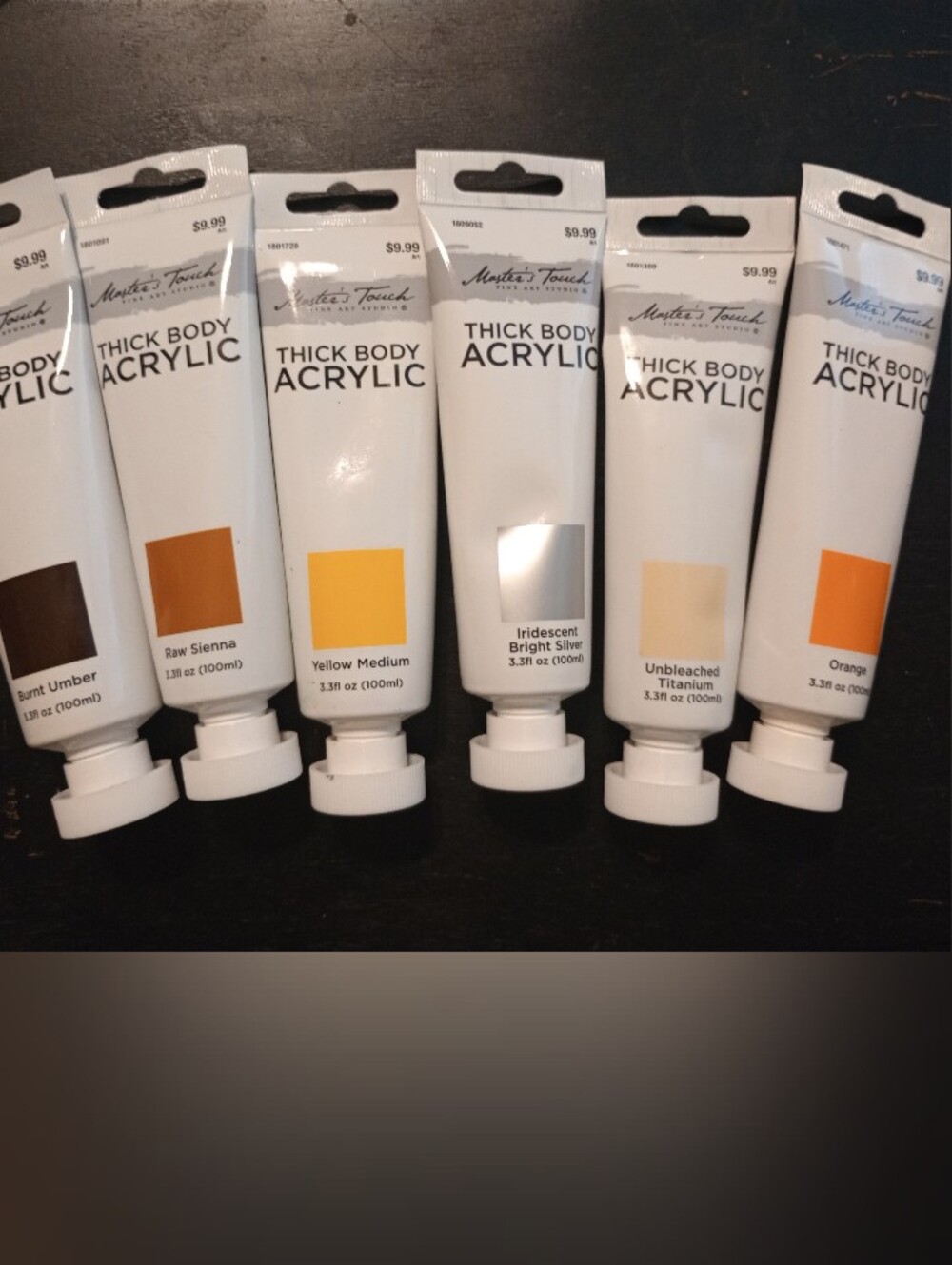 Master's Touch Thick Body Acrylic Paint Tubes 3.3 Oz - NEW Unopened